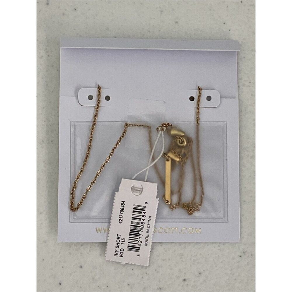 Kendra Scott IVY Short Necklace Gold White Ivory Pearl Stones VGD 115 NEW - Picture 5 of 7
